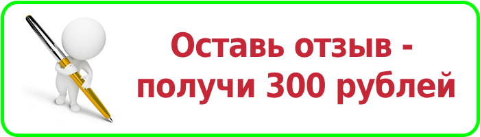300 рублей за отзыв